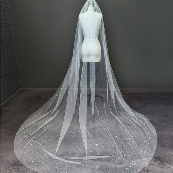 Sara Gabriel Custom Pear Ombré Veil 110” - NEW NEVER WORN - Picture 1 of 7